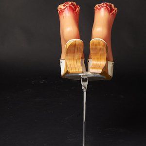 1950s White Jeweled Boomerang Heels Shoes